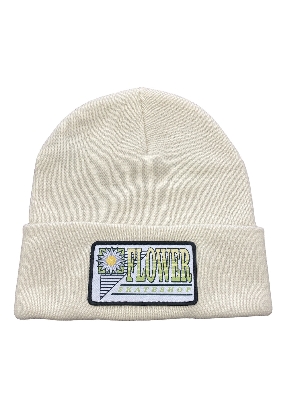 Flower Sports patch beanie white