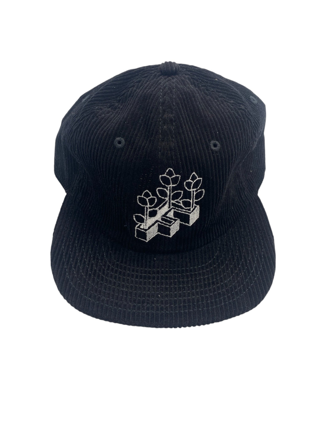 Flower F-it Corduroy Strapback Hat Black